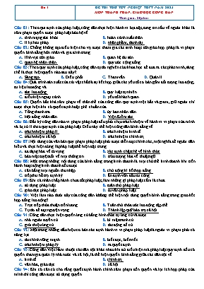 Bộ đề thi thử Tốt nghiệp THPT môn Giáo dục công dân - Năm học 2022-2023 (Có đáp án)